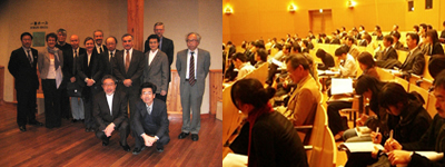 Left picture: Lecturers, Right picture: Ambience on that day, Yayoi Auditorium of The University of Tokyo